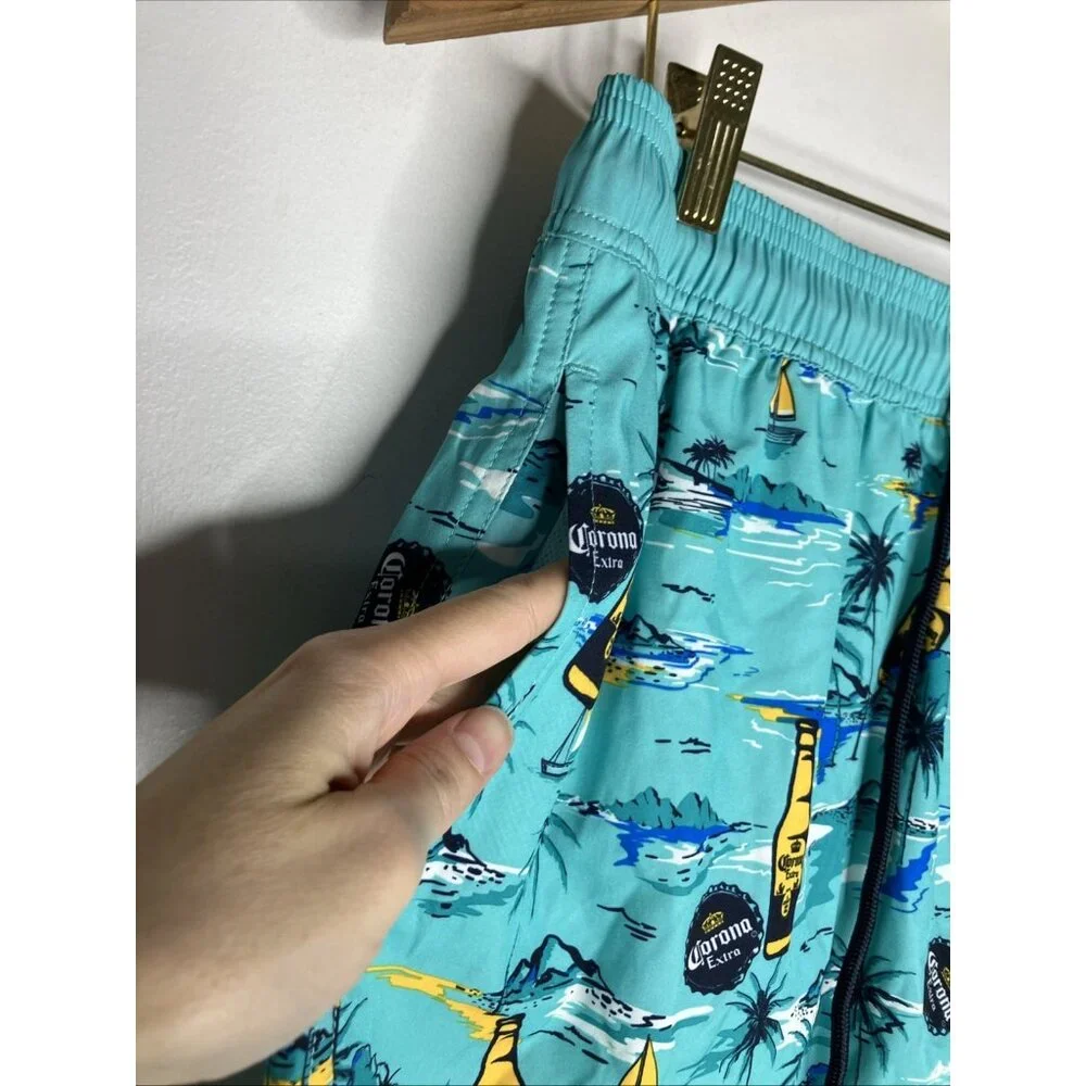 Corona Extra Swim Trunks Board Shorts Lined Men's 32/34 Blue